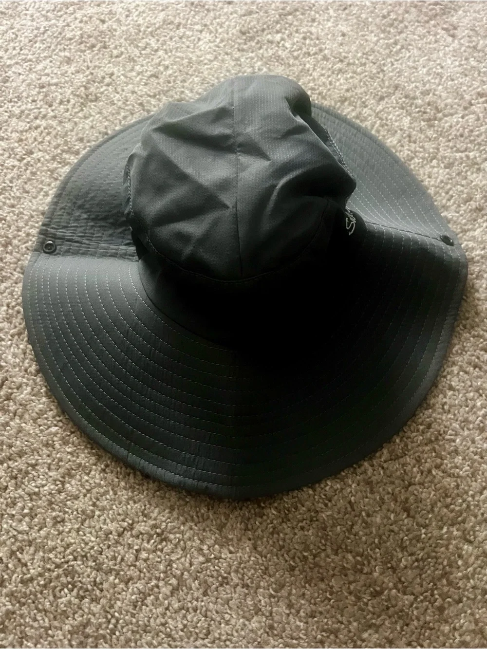 Sunshade Women’s Ponytail Wide Brim Sun Hat UPF Hiking Fishing Beach Gray